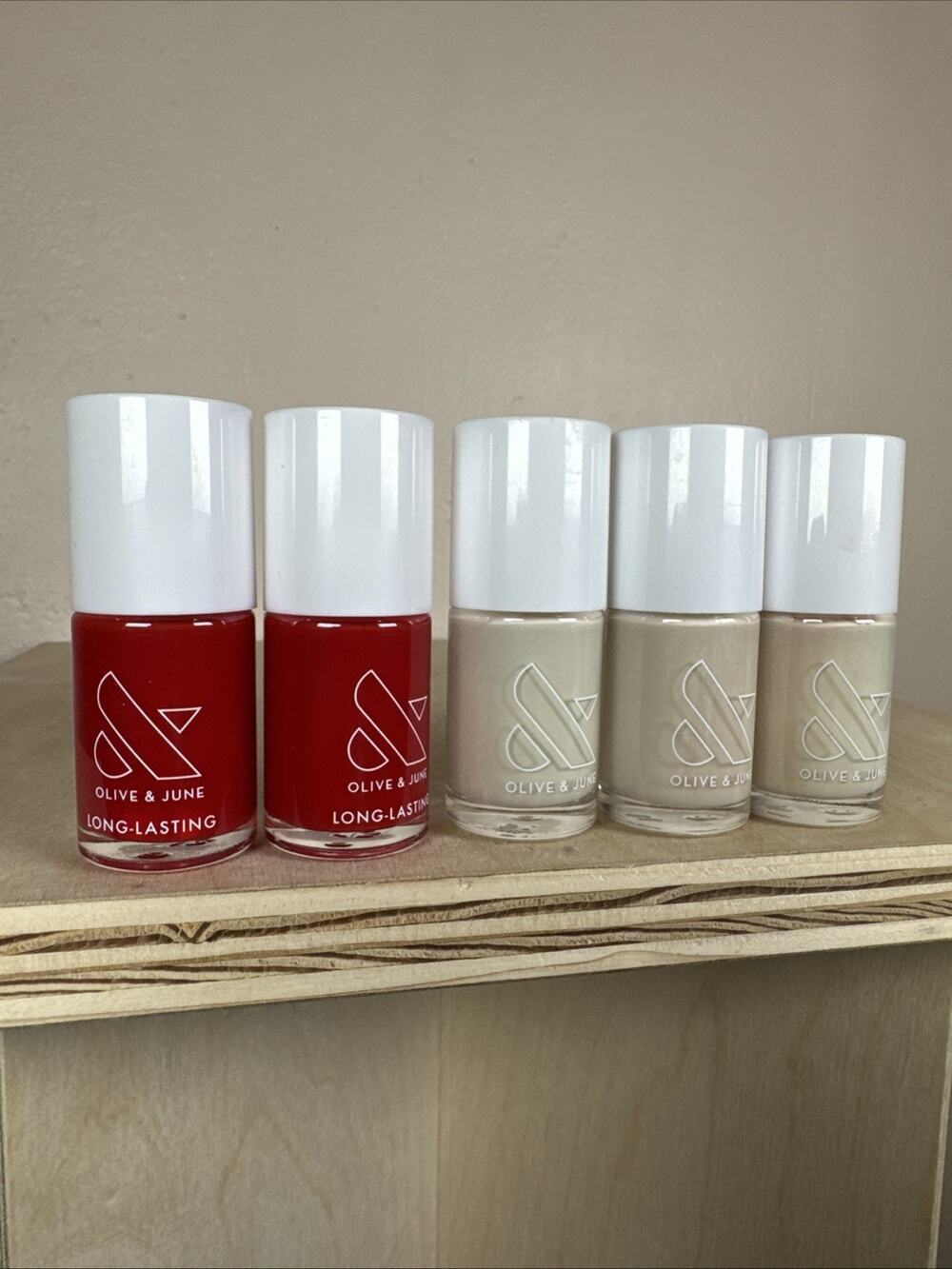 Olive & June Nail Polish 13. 5 Ml .46 Fl Oz Red Neutral Set Of 5 Lot 13